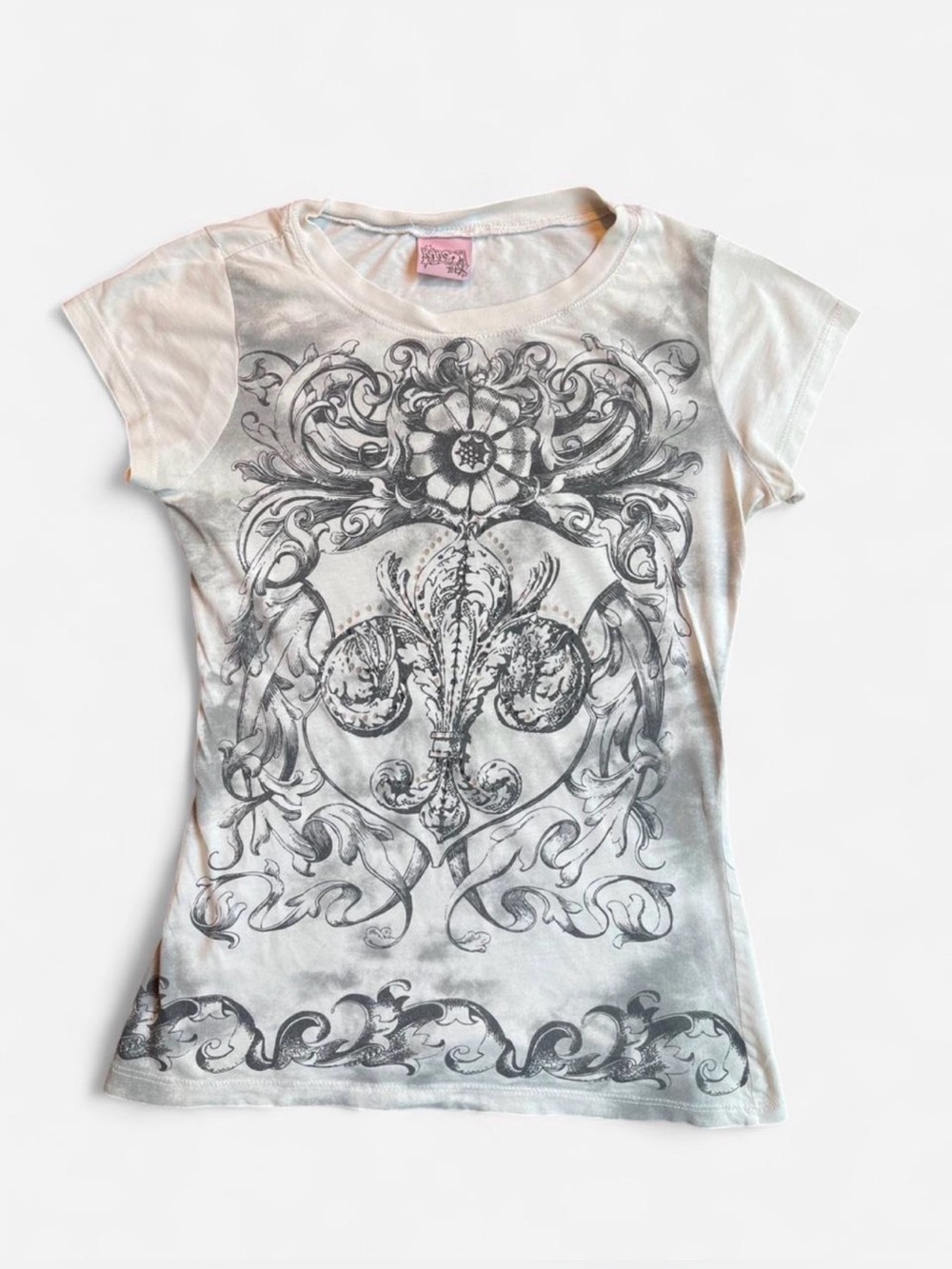 RANSOM Women’s y2K Grunge Light Gothic Smokey Graphic Tee Sz Small